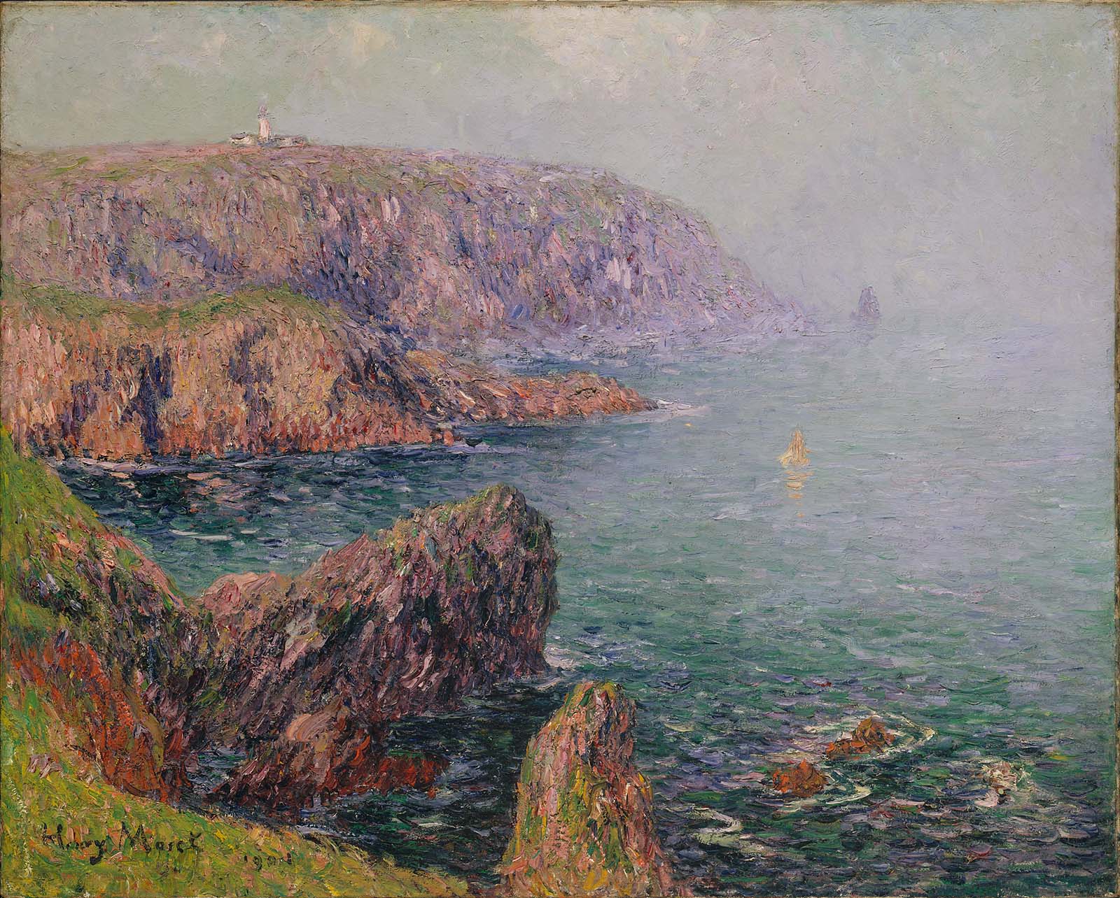 Falaises à Ouessant, peinture de Henry Moret, 1901